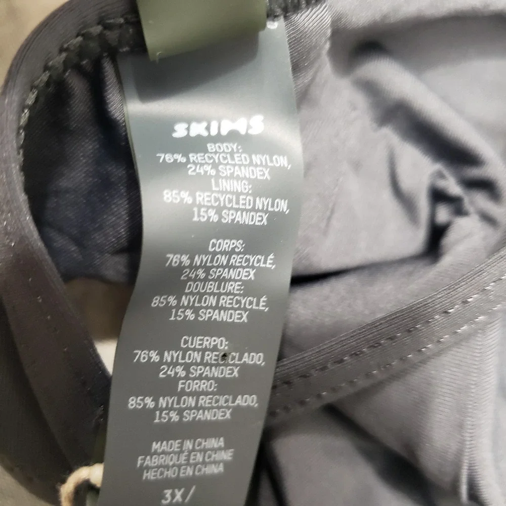 Skims Bikini Top Womens 3X Gray NWT Swim High Neck